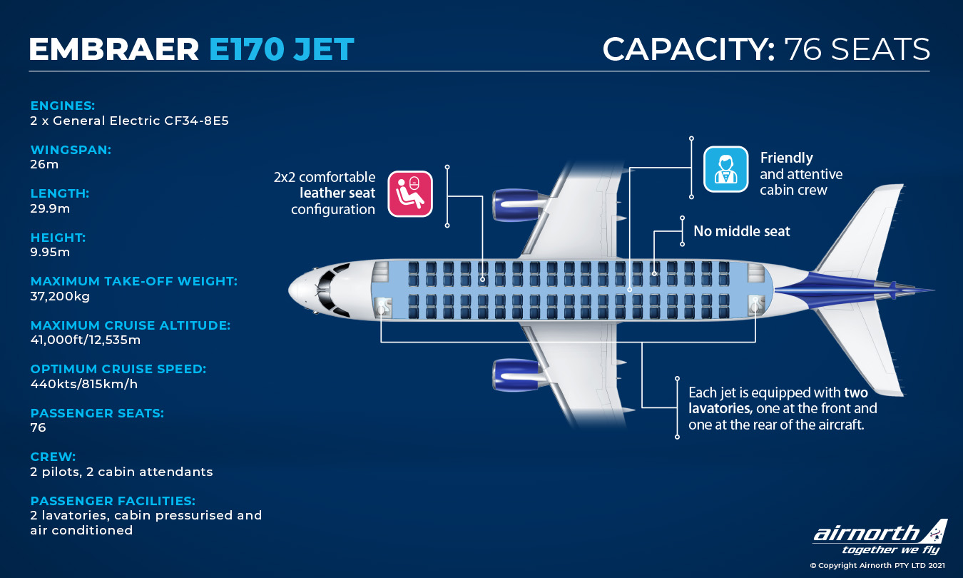Embraer e195 схема салона